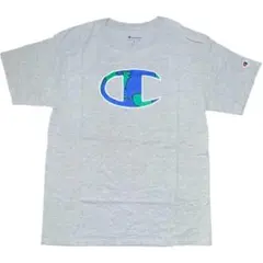 チャンピオン アメカジ Tシャツ Lサイズ グレー 地球物 ロゴ入り