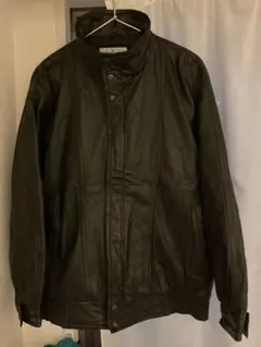 Durante ブラックレザー ジャケット 襟ボタン留め可能 Black