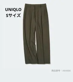 美品★UNIQLO★タックワイドパンツ　オリーブ　Sサイズ