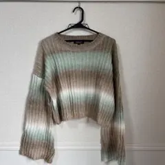 SHEIN Lサイズ クロップドセーター ベージュ・ミントグリーン