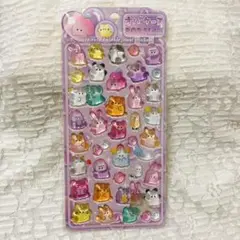 海外製　シール　クリスタル　キラキラ　硬い　立体　動物　どうぶつ　アニマル