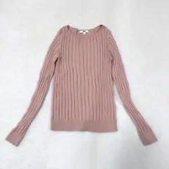 UNIQLO ユニクロ リブニット セーター カシミヤ混 長袖 コットン M