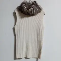 〚LOUNIE〛ルーニィ ノースリーブ ニット ウール ストレッチ リブニット