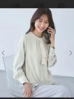 ★ロペピクニック　配色ボウタイブラウス