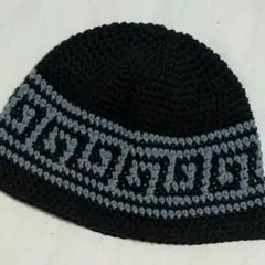 280 ハンドメイド クラッシャーハット バケットハット ビーニー 雷門柄