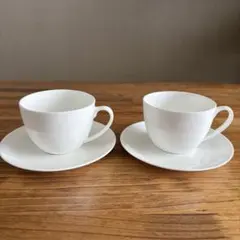 ニトリ ホワイト ティーカップ＆ソーサー 2客セット