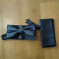 新品[JEMYGINS] 無地 蝶ネクタイとポケットチーフ カフスボタン セット