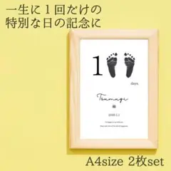 【100日祝い】 お食い初め 手形足形アート 百日 誕生日 成長記録 命名書