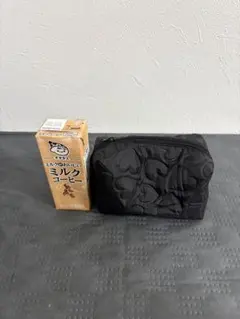 ハート柄 キルティング ポーチ ブラック