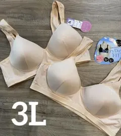 新品 3L ハーフトップ しっかりサポート ノンワイヤーブラ 2枚