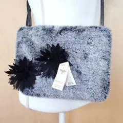 ■新品タグ付■近沢レース エコファーショルダーバッグ サコッシュ 花柄ポシェット