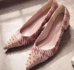 即発送 エイミーイストワール マリアケント ツイード パンプス ローヒール