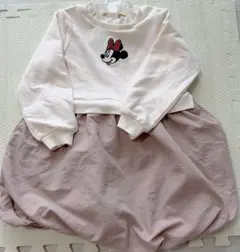 プティマイン　110cm ミニーマウス長袖ワンピース バルーンスカート　新品☺︎