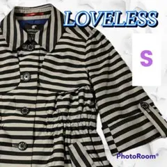 LOVELESS　ラブレス　コート　ボーダー　七分袖　シルバー&ブラック　Sのサムネイル