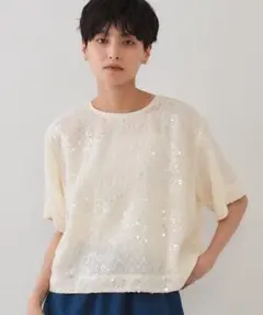 美品* OPAQUE.CLIP スパンコールブラウス「洗える」のサムネイル