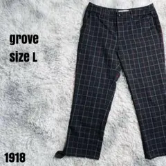 grove グローブ チェック柄 カジュアル パンツ ブラック L 1918のサムネイル