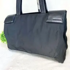 ヴィンテージ PRADA プラダ ナイロン本革 レザー トートバッグ 黒 A4可