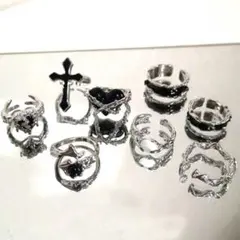 ✨️流行りリング8点まとめ売り✨️ リング 指輪 ストリート系 ロック 地雷系