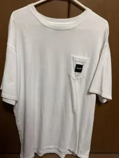 HUF ホワイト Tシャツ XL ポケット付き