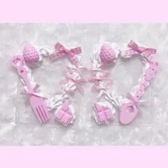 ♥ホイップデコ ペアセット トレカケースデコ 量産型 平成女児 ピンク♥