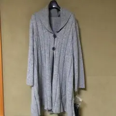 ロングカーディガン　グレー　スプリングコート　カシミヤ