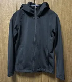 ブラック 内側フリース フード付きジャケット ブロックテック