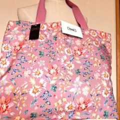 新品タグ付き　FEILER 花柄トートバッグ 大きめ ピンク　バスザバトン