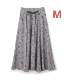 ナチュラルビューティーベーシック　アートフラワープリントスカート M 美品