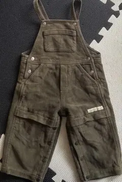 べべ　80 オリーブ色　オーバーオール　ロンパース