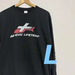 【L】 古着　ロンT ブラック 長袖カットソー 黒