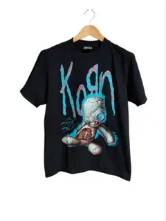バンドT★Korn★ 個性的なグラフィックプリント★ ブラック★L程度◯