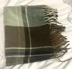 マフラー　茶色　ストール　チェック柄　美品