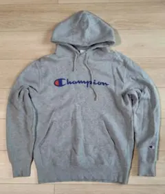 Champion グレー フード付きパーカー L