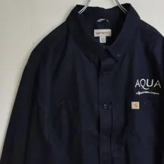 d*0様 カーハート 長袖シャツ ワークシャツ BDシャツ ネイビー メンズ3X