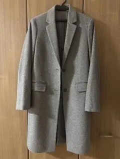 グレー チェスターコート ウール混紡 2つボタン