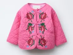 【新品未使用タグ付】ZARA KIDS 花柄刺繍入りキルティングジャケット104