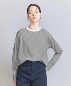 ユナイテッドアローズ コットン天竺 ロングスリーブ カットソー ボーダー