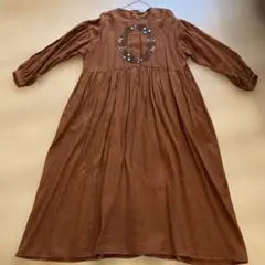 新品　 マカベアリス×sm2 刺繍入りワンピース　オレンジ