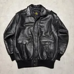 【vintage】フライトジャケット　A2 G1 牛革　シボ 3L ボンバー　黒