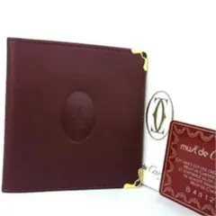 ◆新品カルティエ ◆マストライン レザー ゴールド金具 ◆二つ折り 財布 札入