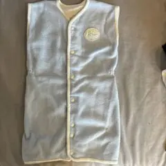 水色 フリース スリーパー ボタン付き