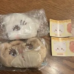mikko characters　フェイスポーチ　巾着　ムース　ラテ　2点セット