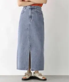 LEPSIM デニムナロースカート【ケミカルブルー・Mサイズ】