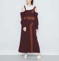 新品未使用 レディアゼル 配色ヘリンボーンコクーンジャンスカ S 