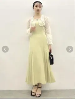 【新品未使用】dazzlinフリル付きライトグリーンドレス