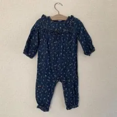 baby GAP denim デニム　ロンパース　花柄　オーバーオール