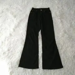 ワンウェイone way ブーツカットフレアデニム Sブラックコットン