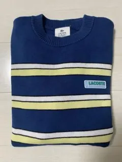 LACOSTE ネイビー ボーダー 長袖セーター