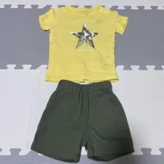 美品 星プリントTシャツとショートパンツセット