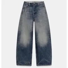 ZARA TRF ミッドライズ折り返しウエストデニムパンツ 32(XS) 5号